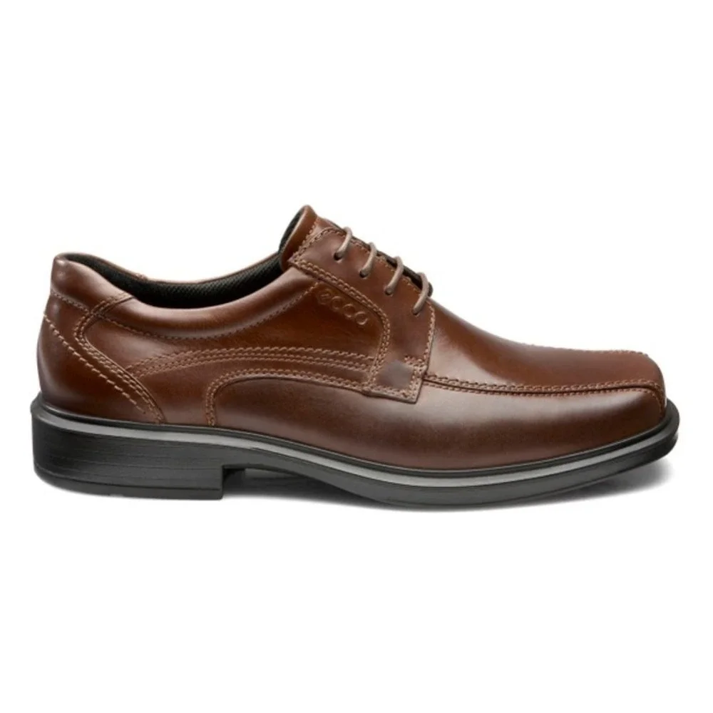 ECCO Men Brown Leather Derby Square Toe Lace Up Dress Shoes Comfort Size 40 US 6
